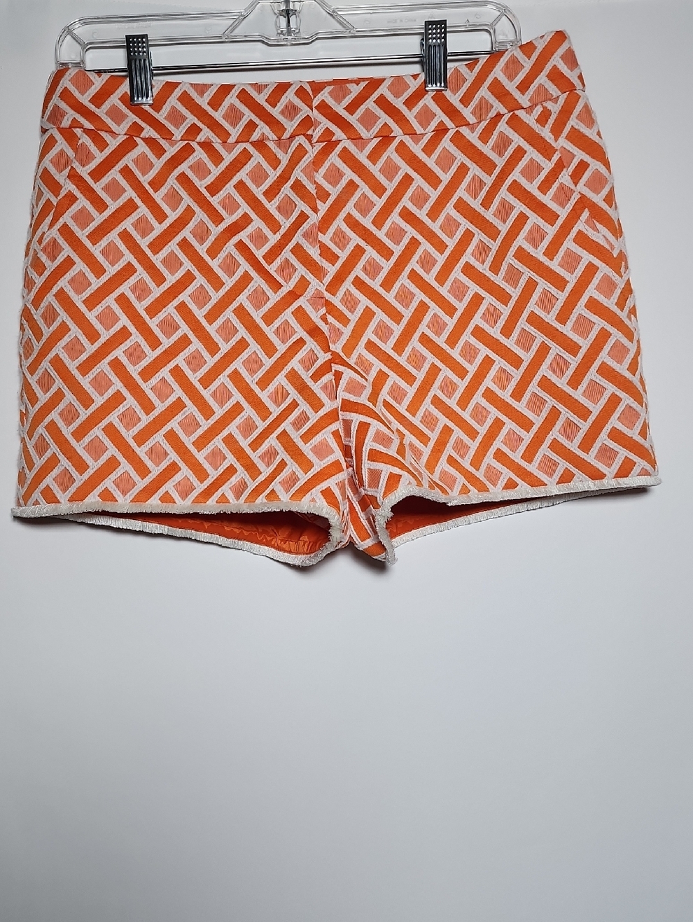 TRINA TURK | Orange and White Geometric Print Women's Shorts